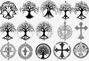 White Tree of Gondor, Geometric symbols, Viking cross tattoo idea