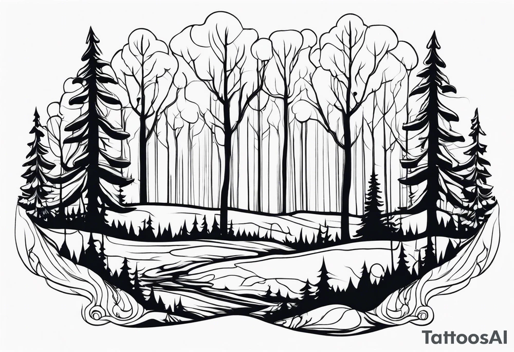 Living forest transitioning to a dead forest tattoo idea