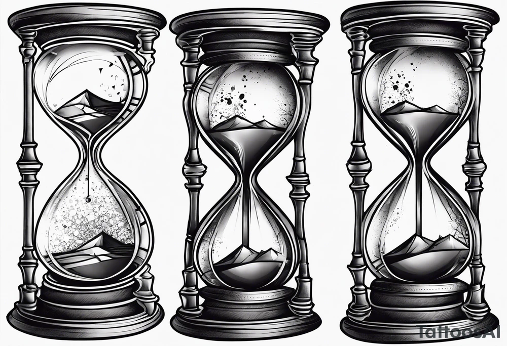 Shattering hourglass tattoo idea