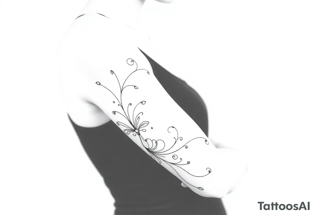 Лилии и размытые линии tattoo idea