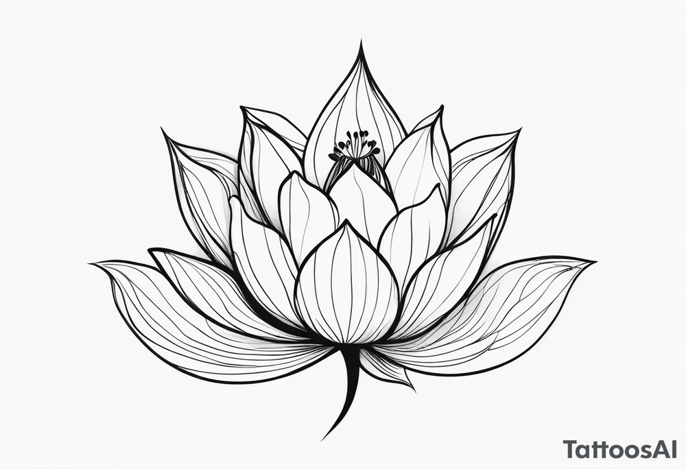 A lotus flower with long branches tattoo idea