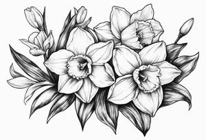 Daffodil birth flower chain tattoo idea
