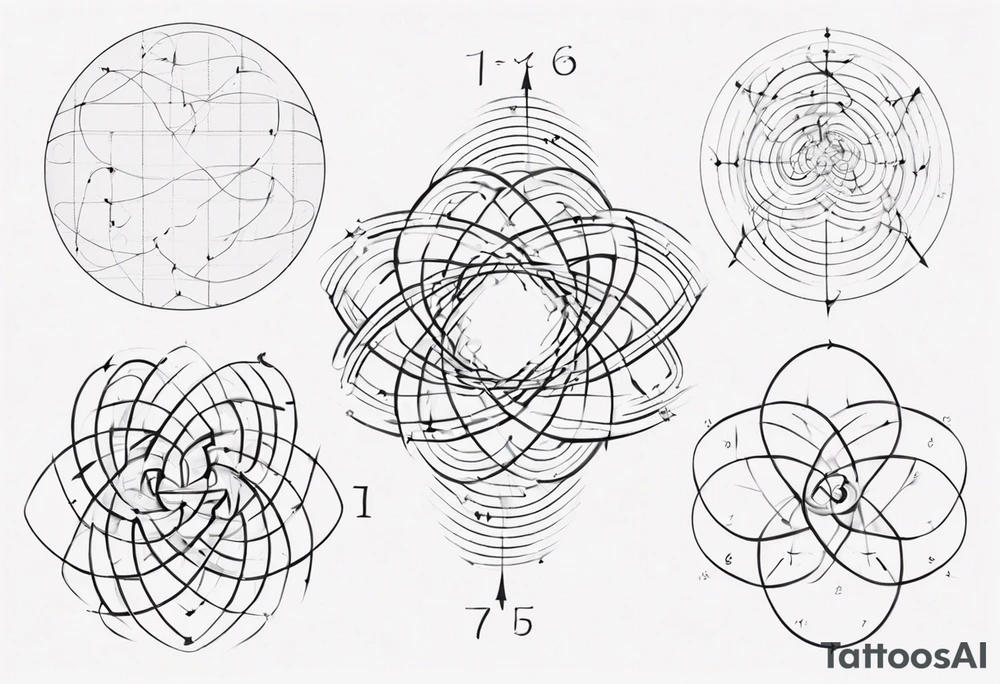 The mathematical friendship graph from graph theory that is cute, shape it like a 6,1 prime knot tattoo idea