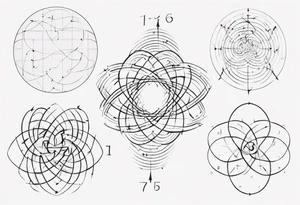 The mathematical friendship graph from graph theory that is cute, shape it like a 6,1 prime knot tattoo idea