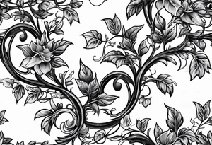 Leafy vines with chain tattoo idea