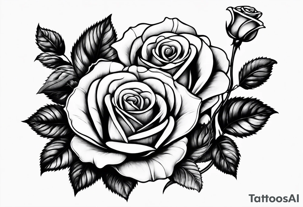 two roses with snake in between tattoo idea