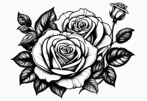 two roses with snake in between tattoo idea