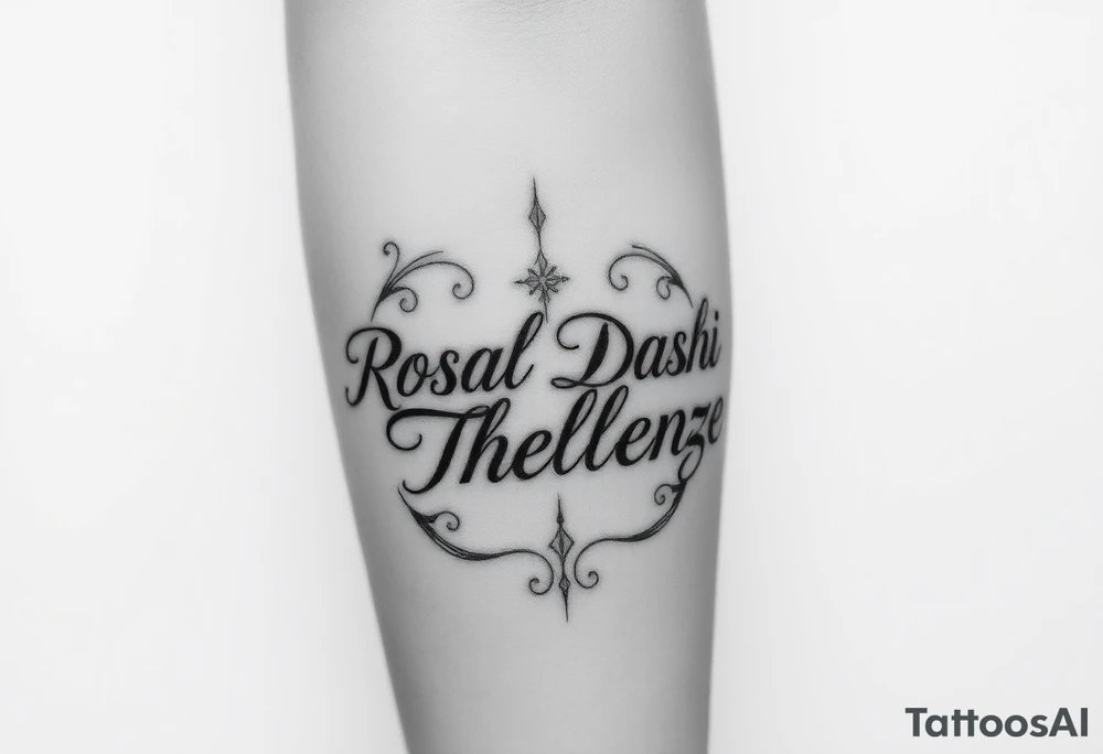 Combine the names rosela dashi and thellenze for a tattoo tattoo idea