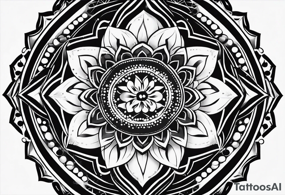 very simple mandala made of dots tattoo idea