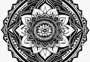 very simple mandala made of dots tattoo idea
