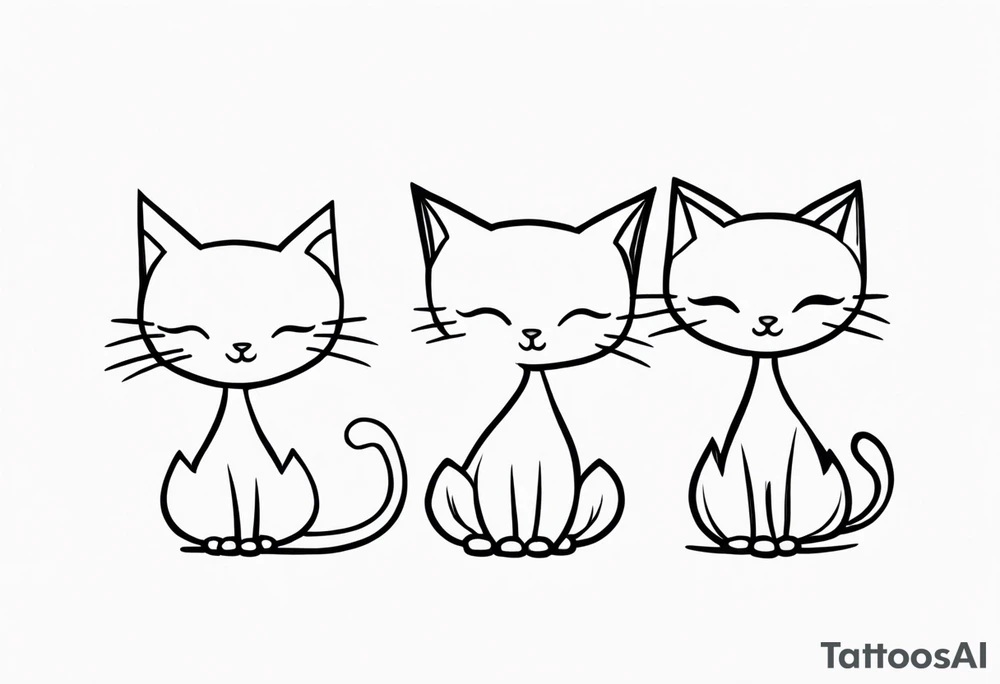 Three tiny cats tattoo idea