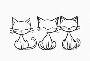 Three tiny cats tattoo idea