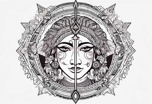Arjuna's Gaandeevam bow with arrow tattoo idea