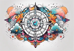 Abstract , astrology , minimalist Sleeve tattoo idea