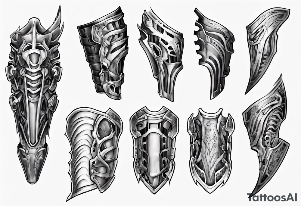 Leg armor tattoo idea