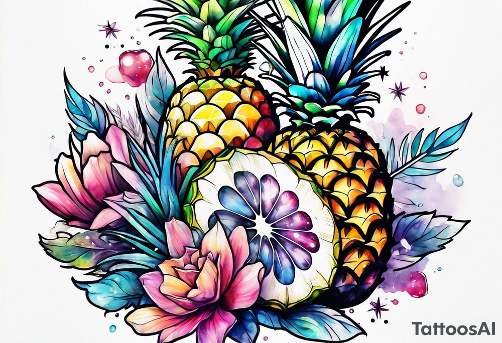 Glass animals, galaxy, Amsterdam, pineapple tattoo idea