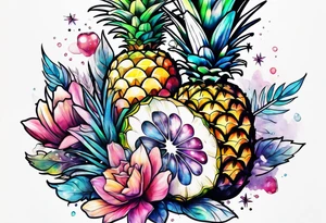 Glass animals, galaxy, Amsterdam, pineapple tattoo idea
