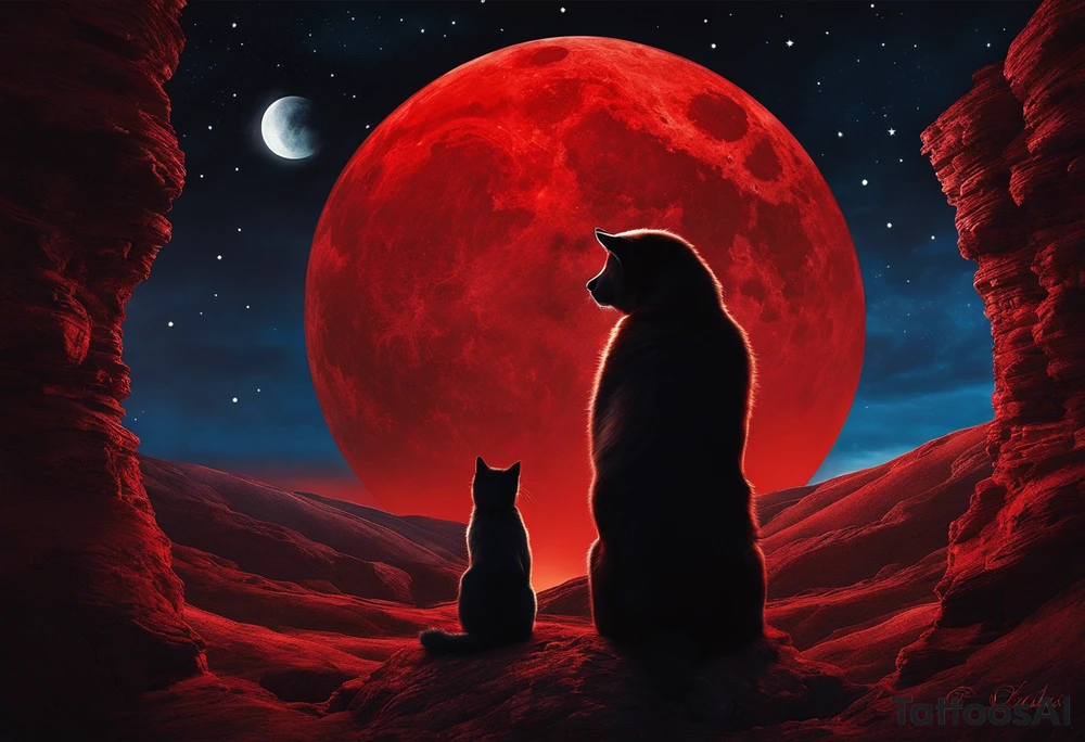 4.	Lunas Compartidas: Dos lunas crecientes, una frente a la otra, formando un círculo cuando se unen, simbolizando la unidad y el amor eterno. Puedes agregar un pequeño detalle en rojo para darle vida. tattoo idea