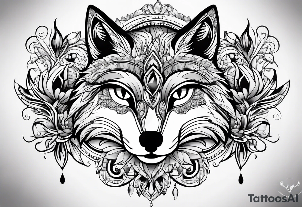 fox eyes tattoo idea