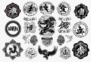 Taekwondo blackbelt with Korean imagery tattoo idea