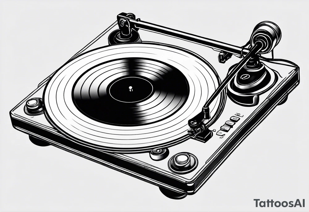 Recordplayer finline art minimalistic tattoo idea