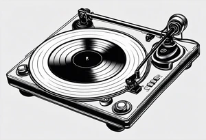 Recordplayer finline art minimalistic tattoo idea