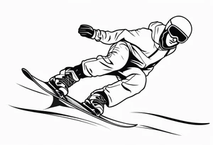 snowboarder hitting a rail of a broken humerus bone tattoo idea