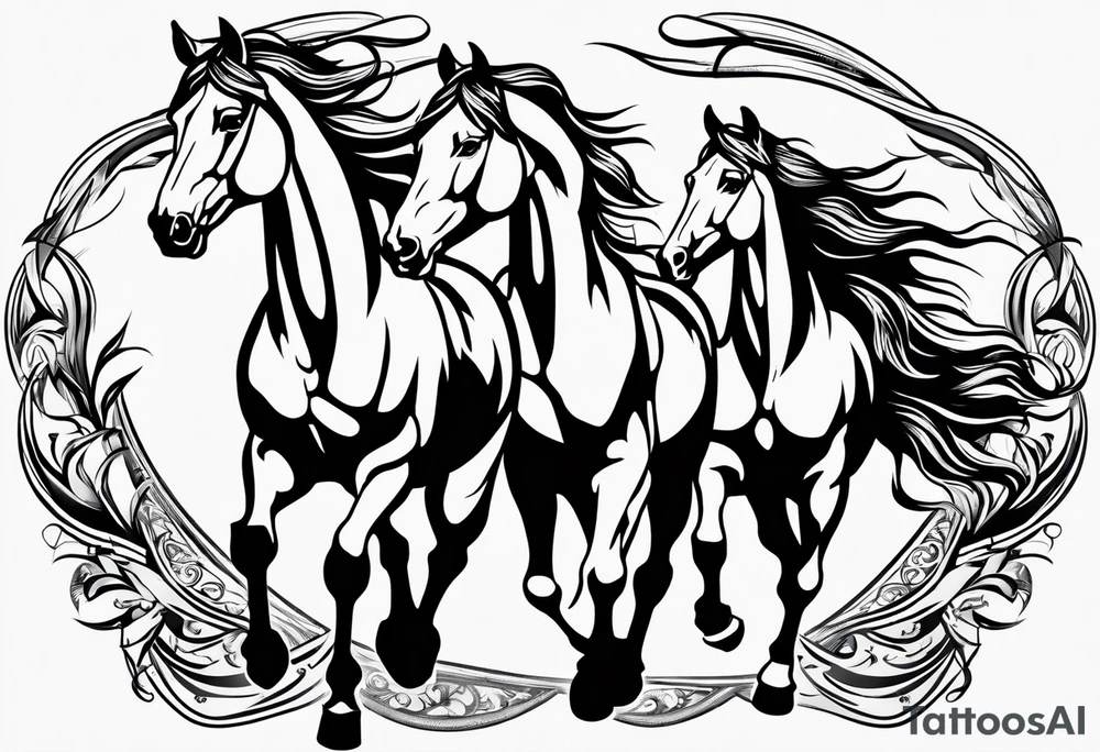western, horses tattoo idea