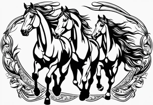 western, horses tattoo idea