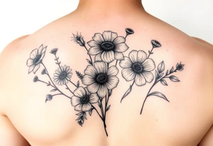 Watercolor wildflowers tattoo idea