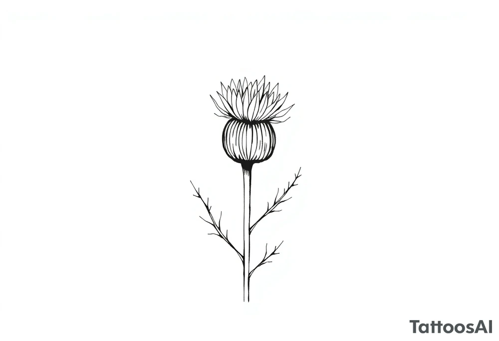 thistle minimalist tattoo idea