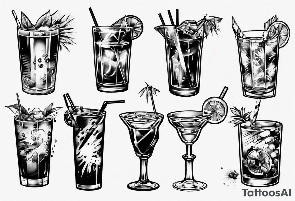 Cocktail tattoo idea