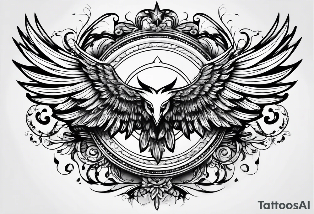 Wings with number 22 tattoo idea
