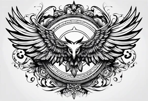 Wings with number 22 tattoo idea