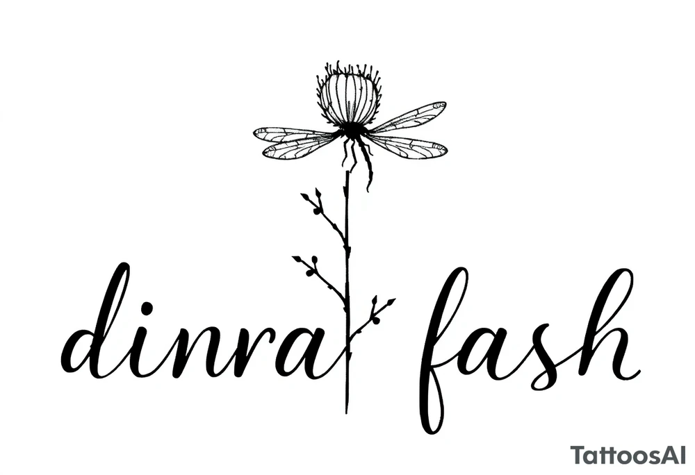 minimaliste thistle with dragonfly text : dinna fash tattoo idea minimaliste thistle with dragonfly text : dinna fash tattoo idea