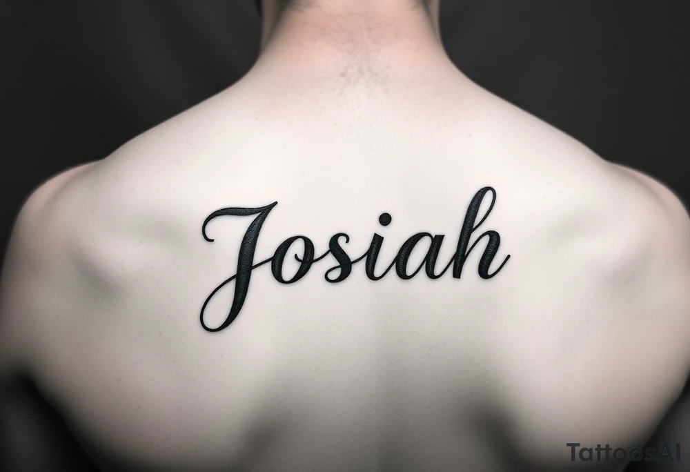 A baby memorial tattoo with the name Josiah tattoo idea