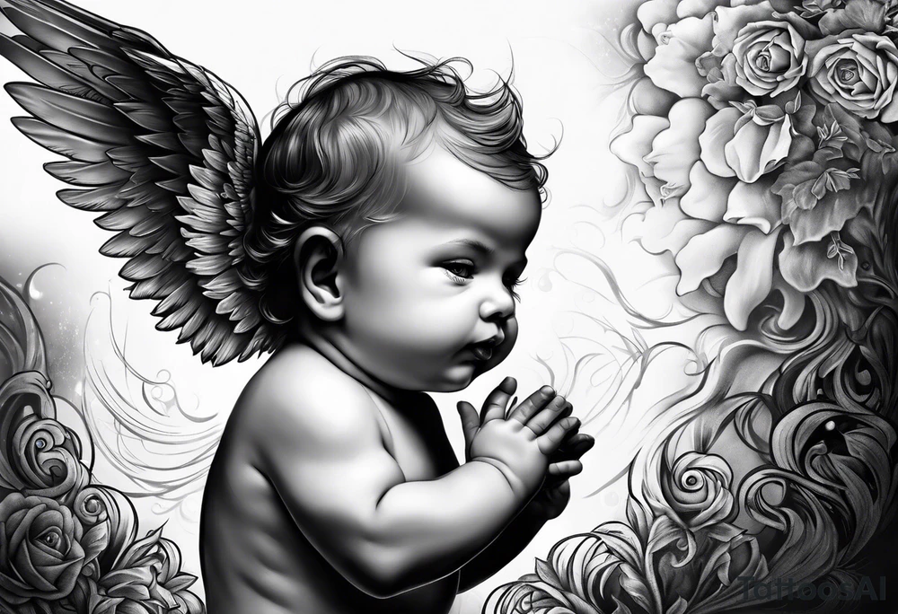Evil baby angel tattoo idea