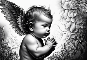 Evil baby angel tattoo idea