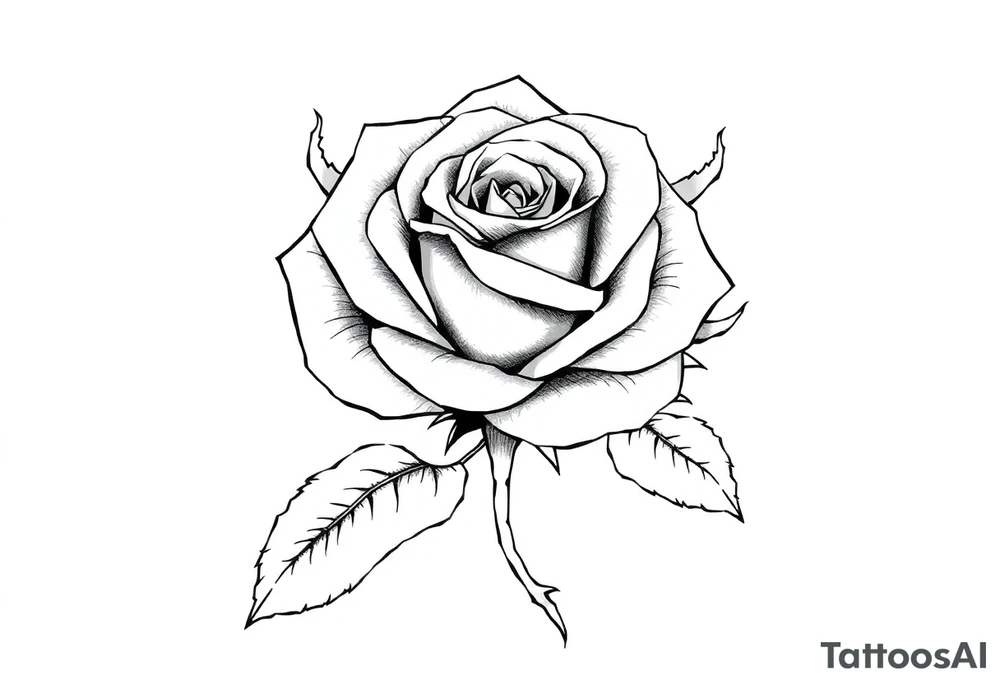 ROSE WITH FLORIDA AS IN THE STEM WITH THORNS tattoo idea