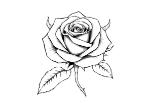 ROSE WITH FLORIDA AS IN THE STEM WITH THORNS tattoo idea