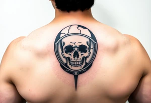 Someone in space with a cracked helmet and the skull inside tattoo idea