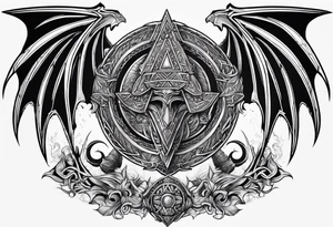 Valhalla sword shield long ship dragon head axe Valknut tattoo idea