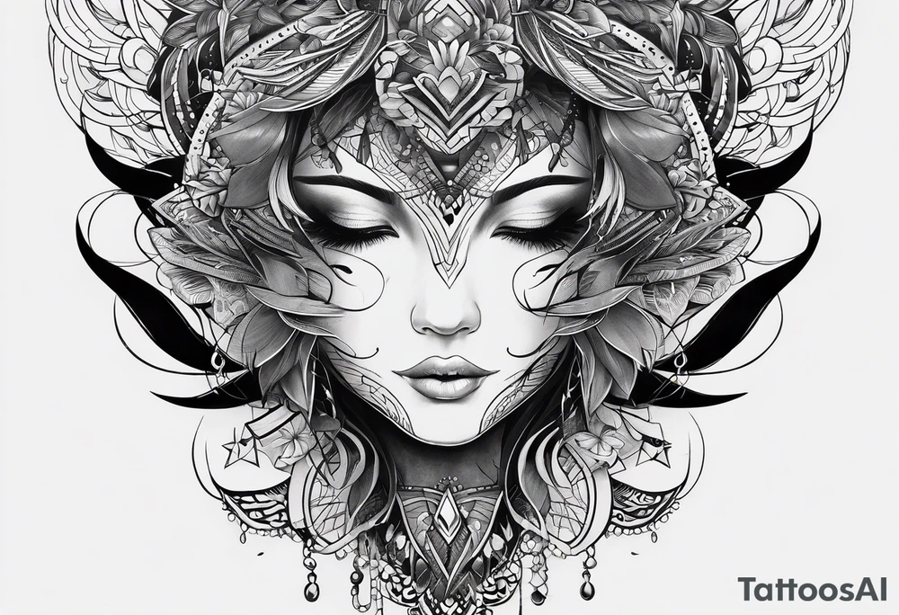 Connection, beauty in imperfection, duality within oneself, possibility, intuition, hope, joy, spirituality and resilience. tattoo idea