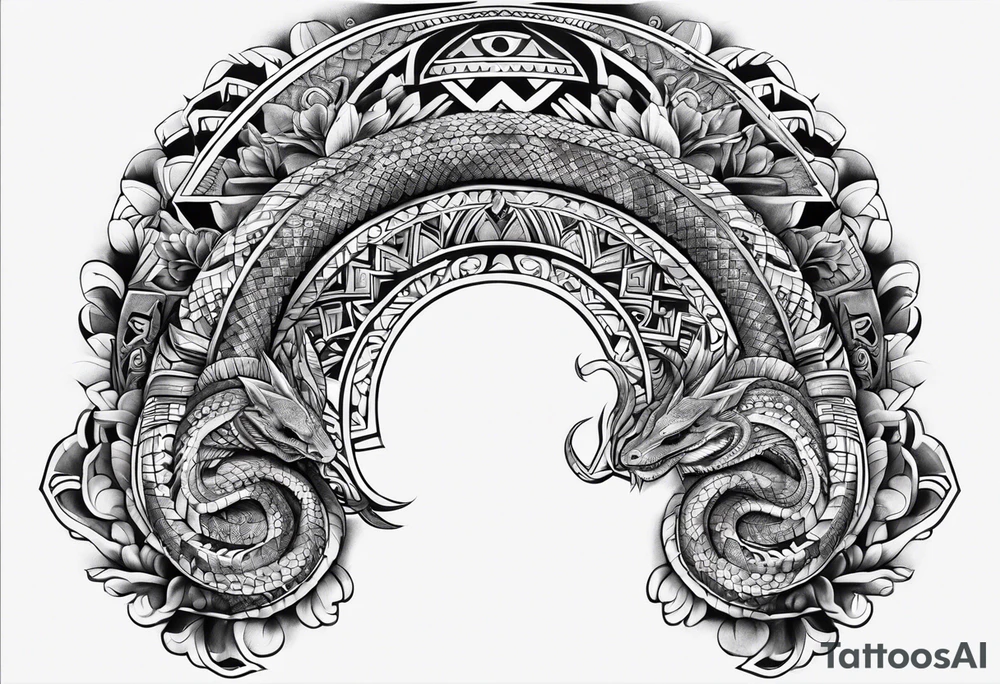 aztec snake sleeve tattoo idea