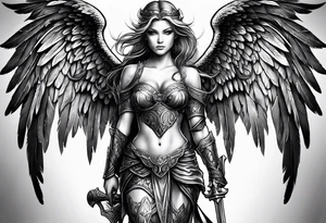angel warrior tattoo idea