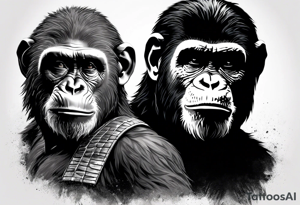 Caesar from the movie planet of the apes tattoo idea