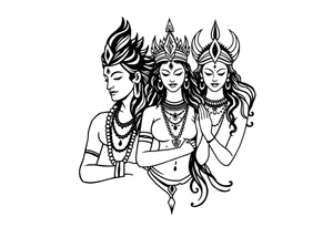 Lord Shiva, Godess Kali, Godess Lilith Together tattoo idea