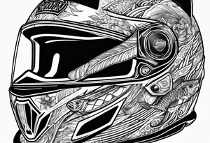 Race helmet with #2 and fishing and mom and dad tattoo idea