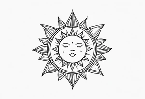 Feminine and simple sun tattoo idea