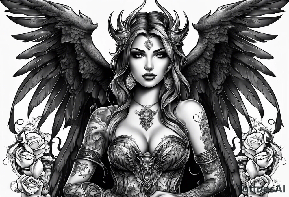 devilish angel demon tattoo idea